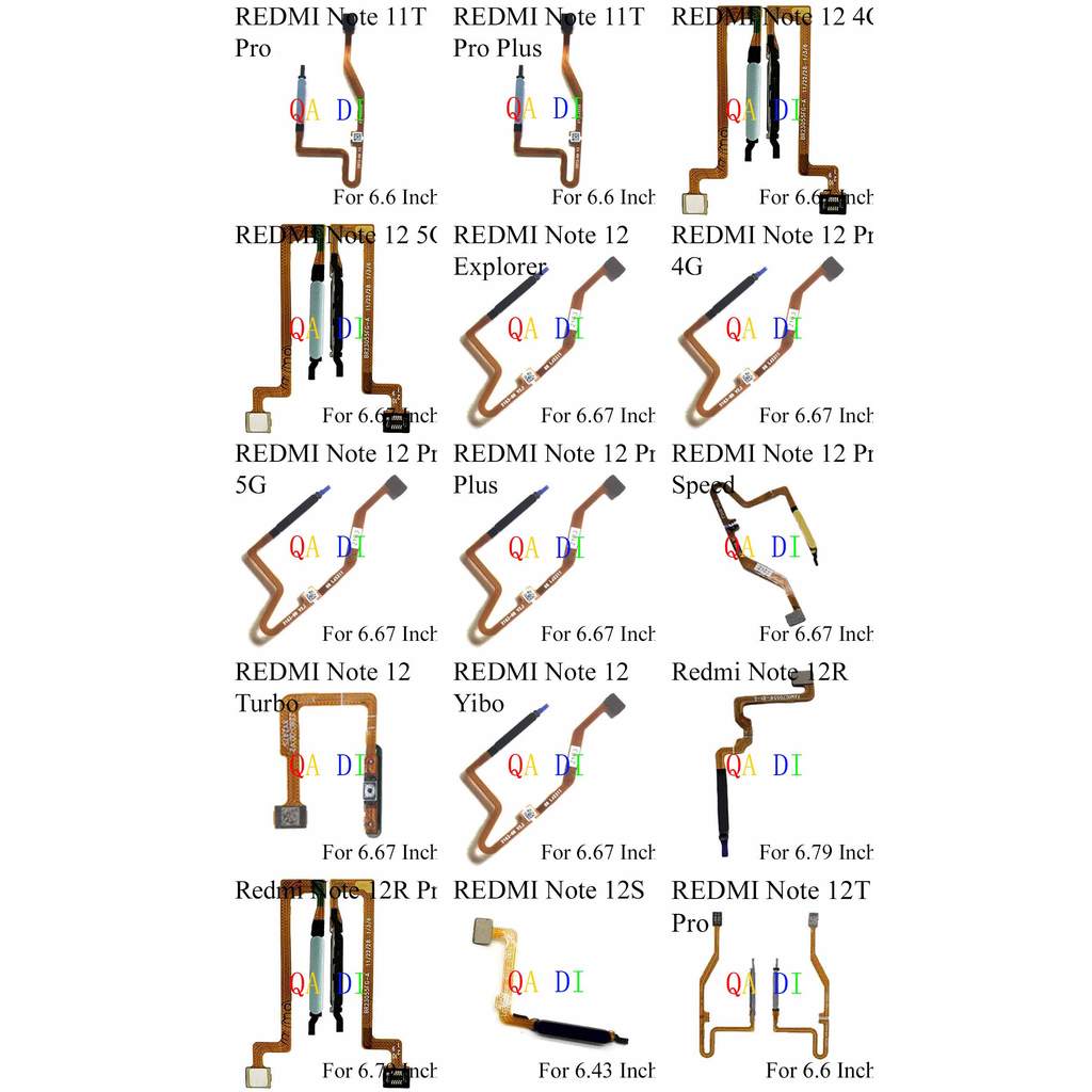 Fingerprint Flex Cable For XIAOMI REDMI Note 11T Pro Plus 12R 4G 5G Explorer Speed Turbo Yibo 12S 12