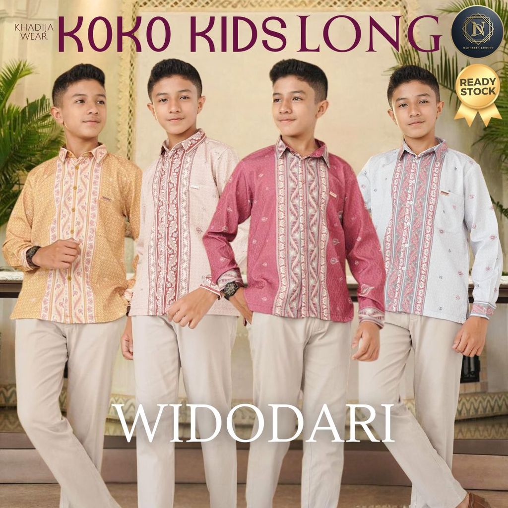 [BISA COD] WIDODARI SHIRT KIDS LONG NADHEERA LUXURY KOKO ANAK PANJANG WIDODARI BOY BATIK LEBARAN