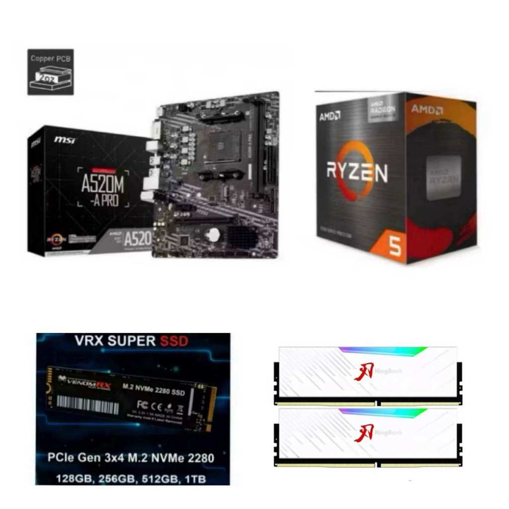 PAKET PROCESSOR GAMING AMD RYZEN 5 5600GT Box Socket AM4 A520 DDR4