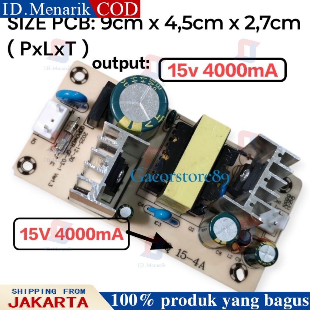 power suplai supply speaker aktif portable 15v 4000mA Tanaka DAT advance NOISE GMC ASATRON HT- 8890 