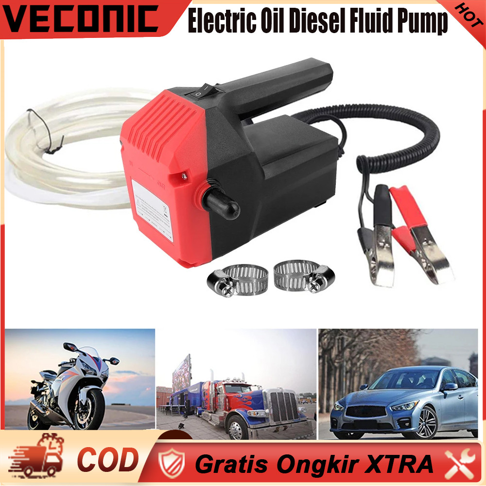 Pompa Oli Mesin Mobil Elektrik Pompa Sedot Oli & Solar 12V 24V Mini + Selang