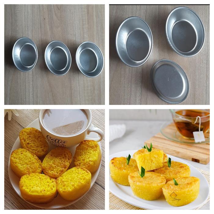 12Pcs Loyang Oval Bika Ambon Mini Cetakan Kue Press