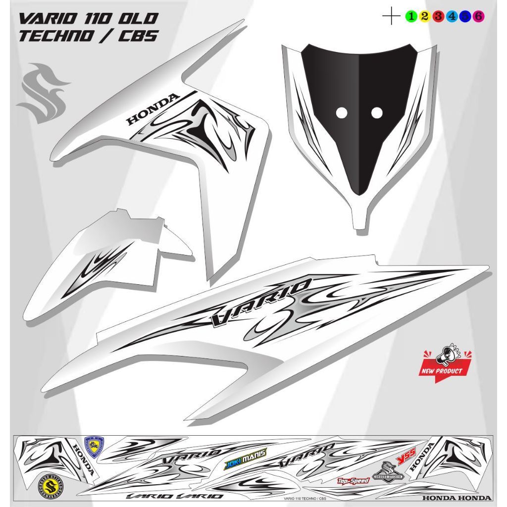 STICKER MOTOR STRIPING MOTOR VARIO 110 TECHNO OLD
