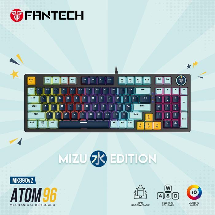 aurora bag shop FANTECH ATOM96 MK890V2 RGB Mechanical Gaming Keyboard - ATOM96 NAVYBLUE, BLUE