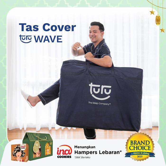 TURU Tas Bag Cover Kasur Lipat TURU Wave Spunbound Tebal - Dark BluE Penyimpanan Waterproof