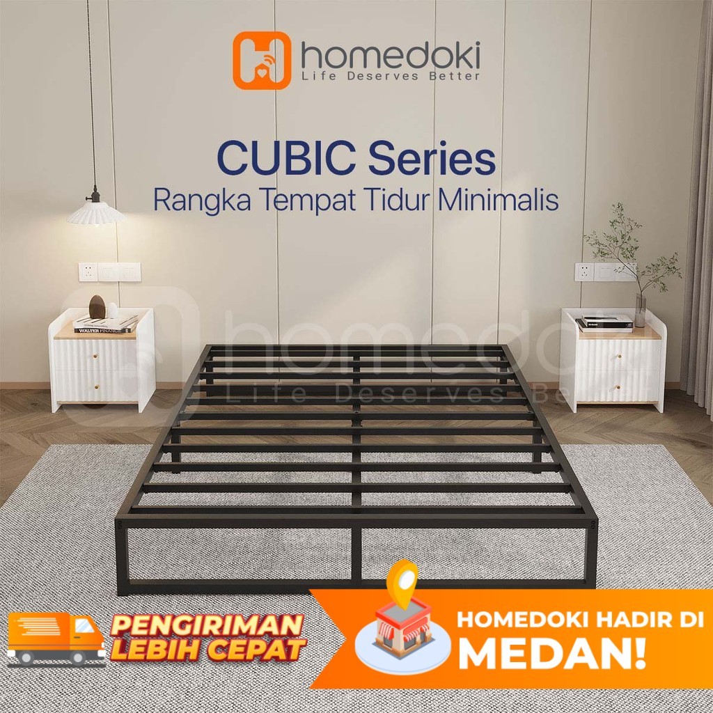 Homedoki Cubic Series / Dipan Besi / Ranjang Besi / Dipan 120x200 / Dipan 90x200 Single / Dipan 160x