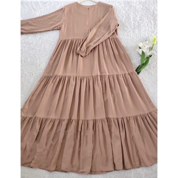 Gamis Hitam Putih Polos Wanita Remaja Kekinian Gamis Dewasa Jumbo All Size Bahan Katun Lembut Tebal 