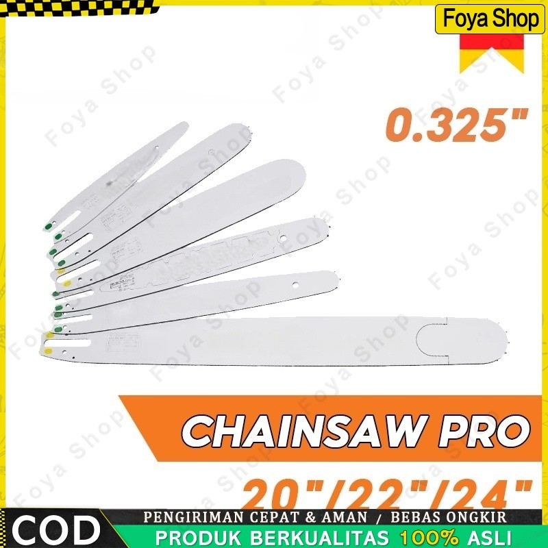 Guide Bar Chainsaw 20/22/24 inch Laser Untuk Mesin Gergaji Kayu