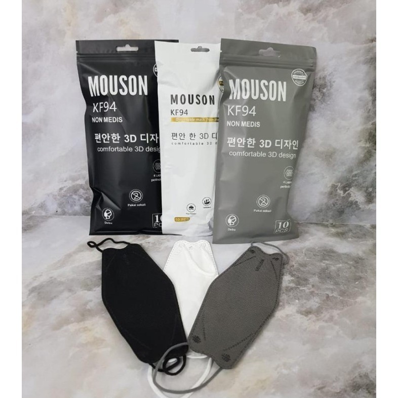 BUNDLE MASKER KF94 MOUSON PREMIUM KF94 (ISI 50 PCS / 100 PCS + POUCH)