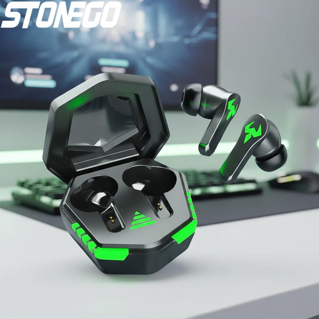 Wireless Gaming Headsets TWS Bluetooth Earbuds 9D Stereo Sound Quality with Microphone Comfortable E