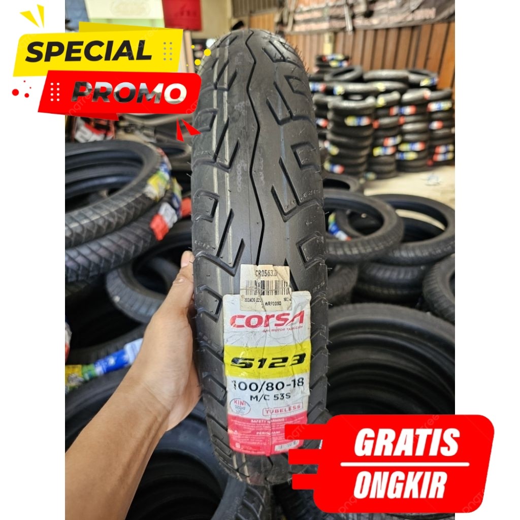 Ban Corsa 110/80-18 Tubeless Ring 18 Original Produksi 2024 untuk Honda Tiger