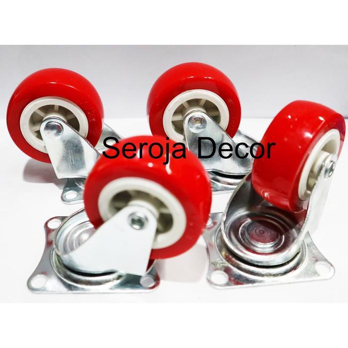 Roda Casters/Roda Etalase/Roda gepeng/Roda nylon 2" Set CAT