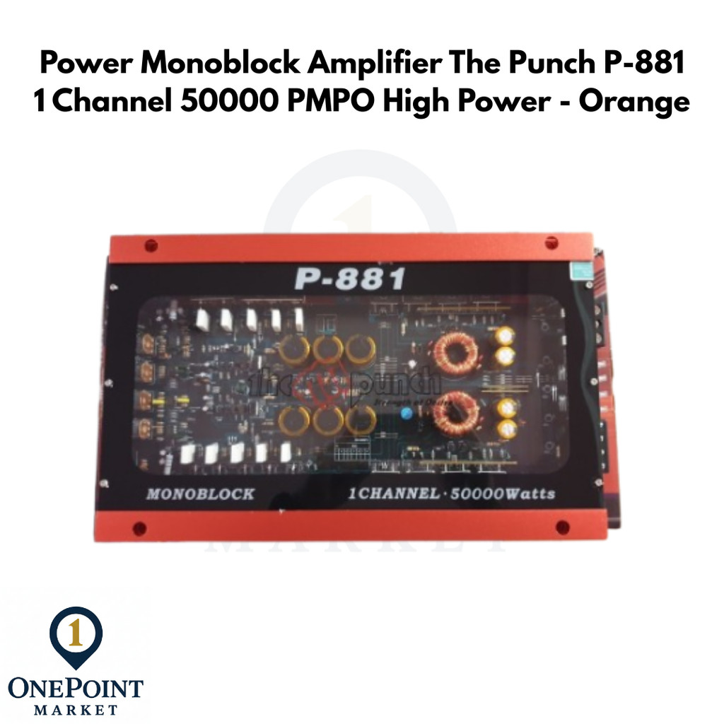Power Monoblock Amplifier The Punch P-881 1 Channel 50000 PMPO High Power - Orange