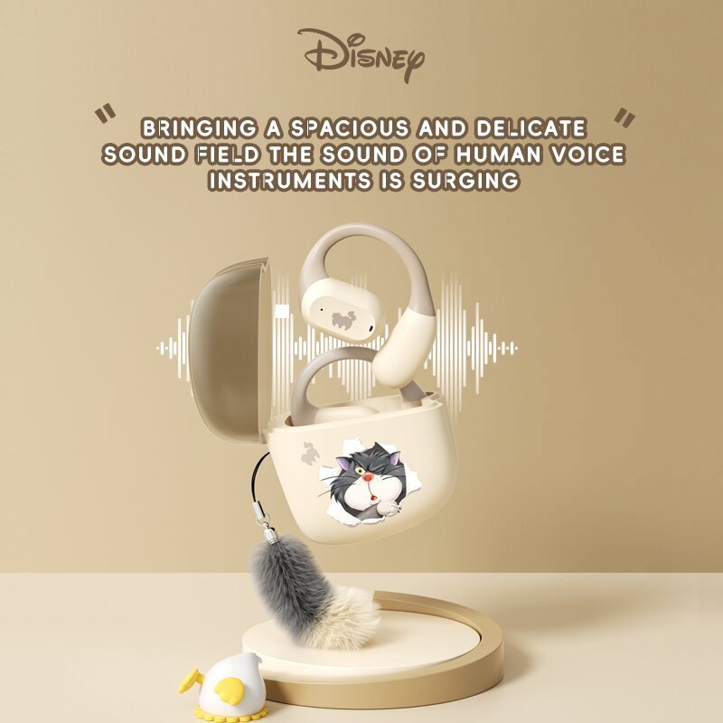 DISNEY QSO02 Earphone Bluetooth Nirkabel - Kualitas Suara Hi-Fi, V5.4, Tahan Air, Headset Olahraga R