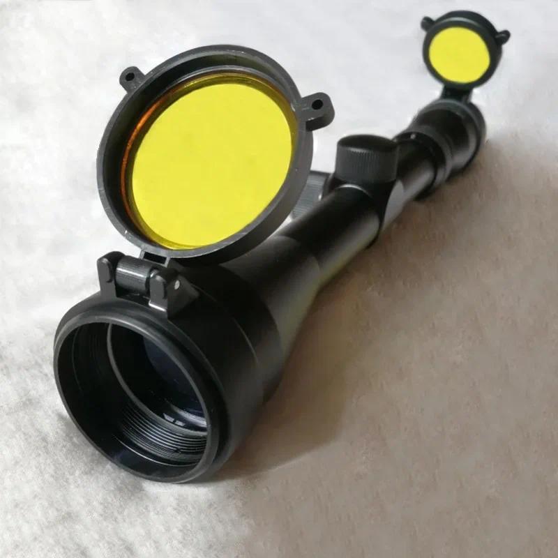 a 30-69mm Rifle Scope Lens Cover Quick Spring Up Flip-open Optical Lens Cover Scopes Dust Protective