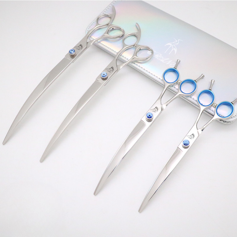 Crane Big Size Curved Pet Scissors 7075 8 9 10 Inch For Dog Grooming Cutting High Quality Shears Lar