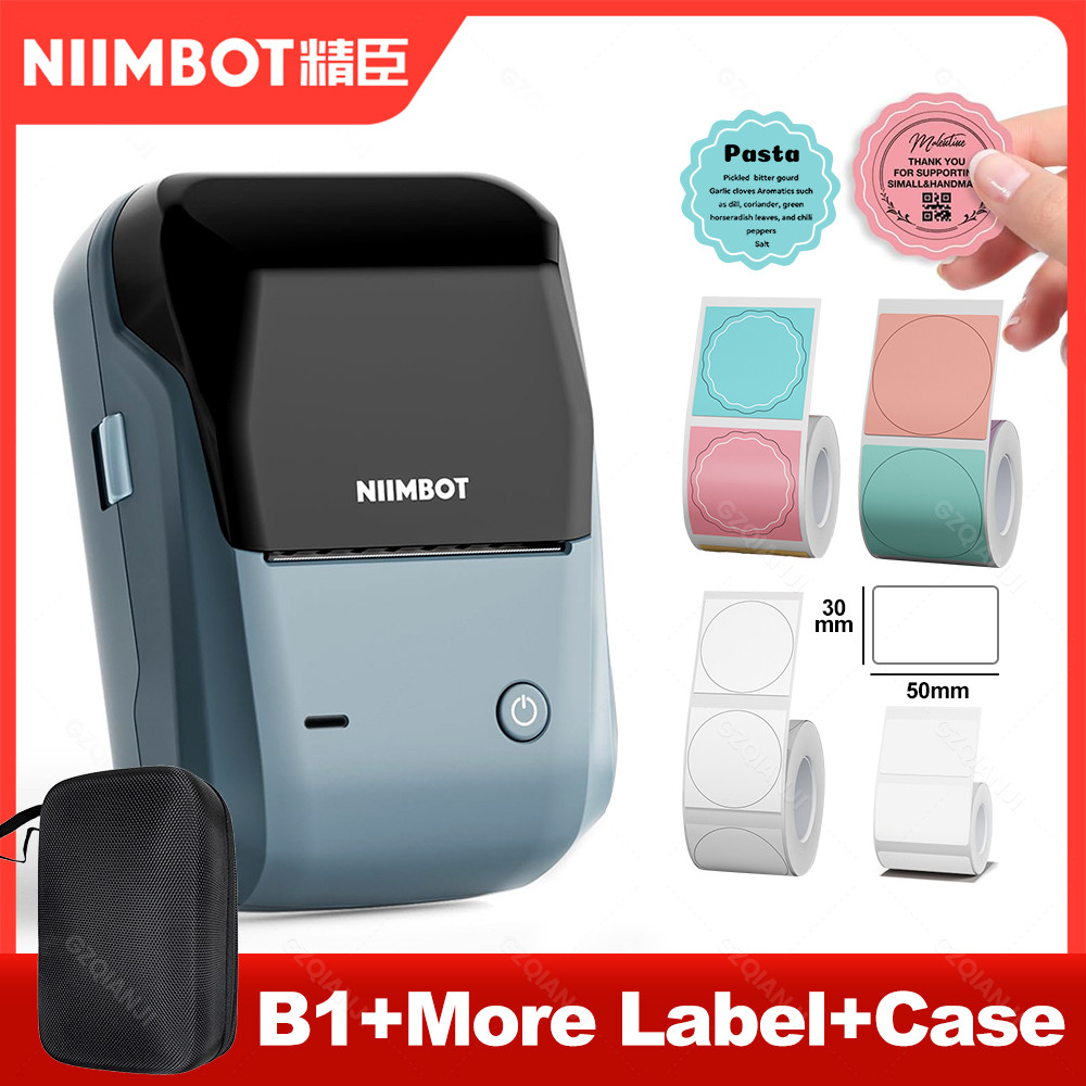 Niimbot B1 Mini Label Thermal Printer Portable Self-Adhesive Bluetooth Maker Maine For Round UV Tag 