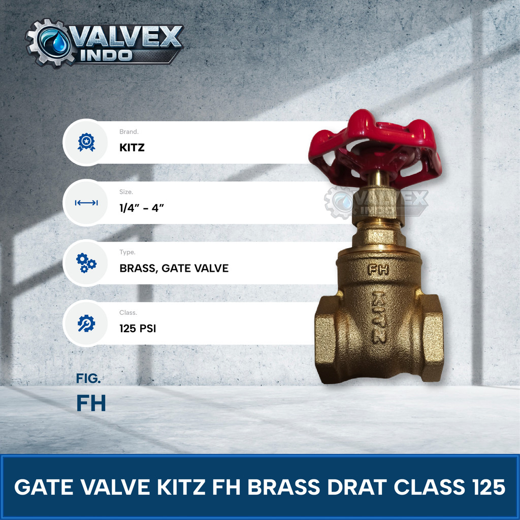 GATE VALVE KITZ KUNINGAN 1" INCH DRAT ORIGINAL T1353