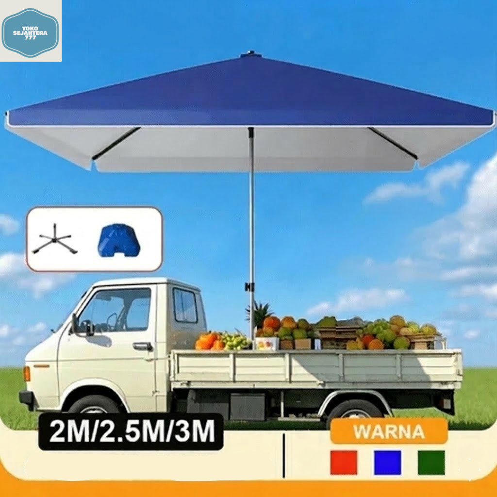 Payung Tenda Outdoor Payung Jualan Taman Pantai Double Layer Payung Cafe Lipat Payung Luar Ruangan