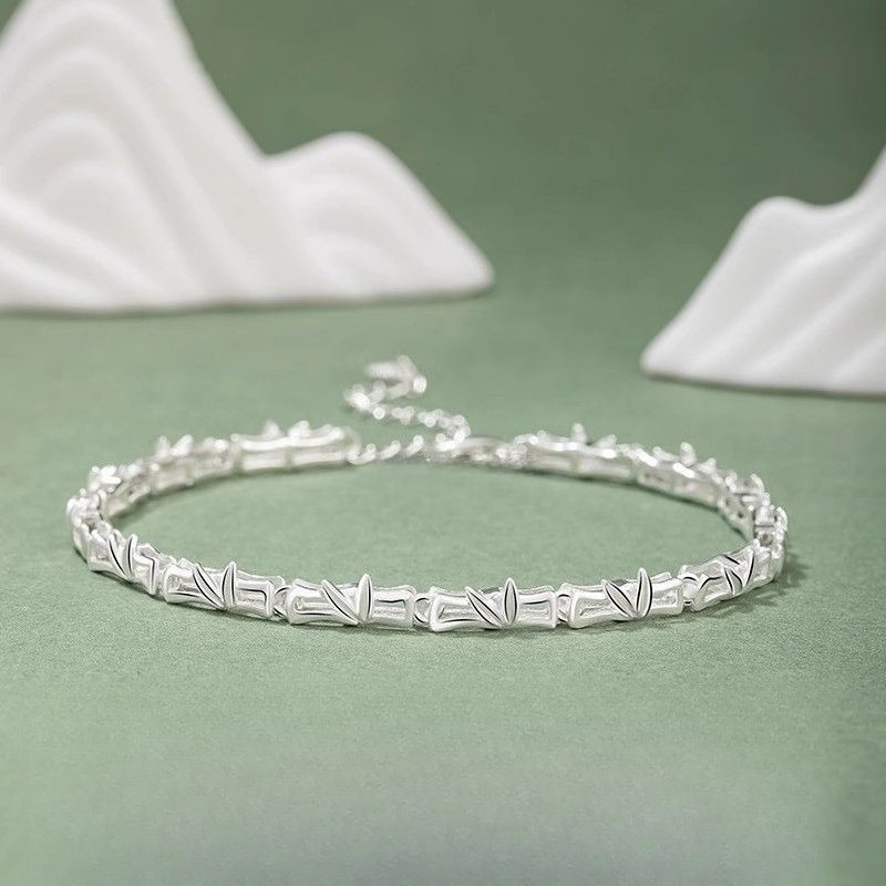 Gaosheng kaki perak s999 gelang perhiasan bambu wanita