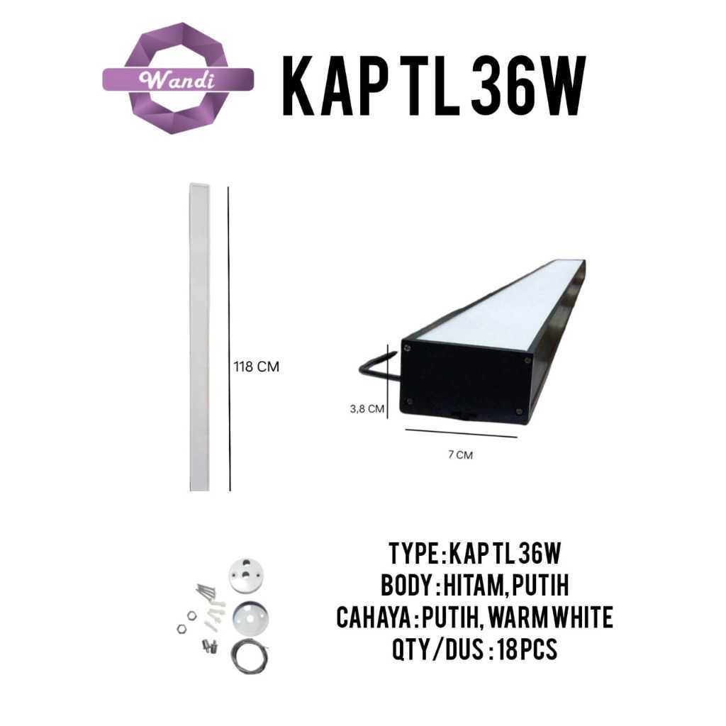 WANDI KAP LAMPU GANTUNG 36W / LAMPU TL LED PANEL 36WATT / LAMPU GANTUNG WANDI 36W