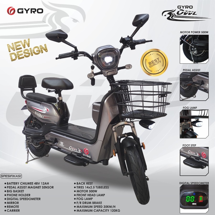 Sepeda Listrik Electric Bike Gyro Owl- Sepedaan Listrik