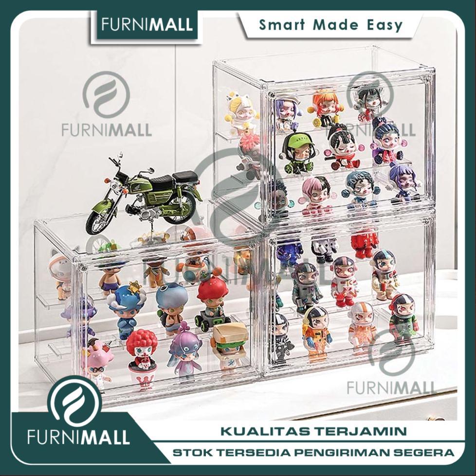 FURNIMALL Kotak Display Acrylic Transparan Susun Tingkat Untuk Action Figure Mainan Koleksi Pajangan