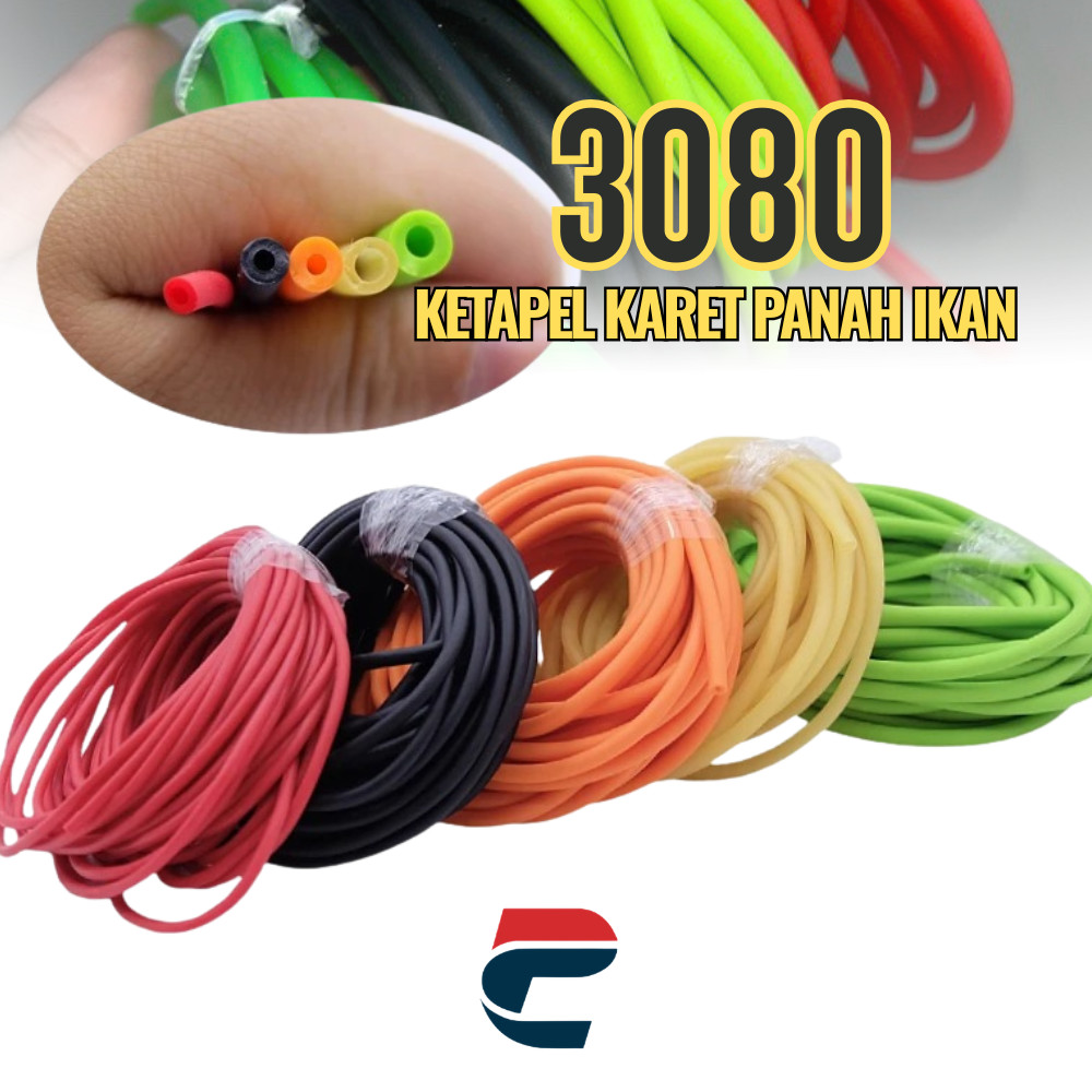 Karet Panah Ikan 3080 Speargun Tebal 8mm Lobang 3mm Ketapel Ikan Panah Slingshot Rubber Tube Elastis