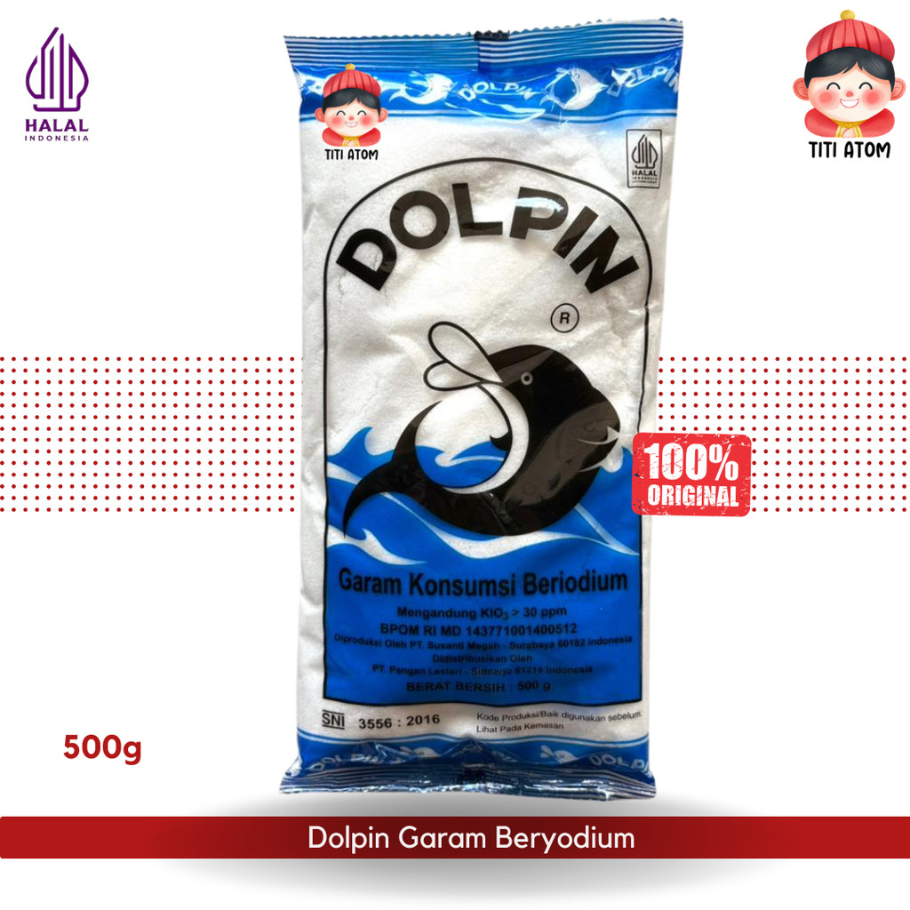 Dolpin Salt Garam Beryodium 500g – Garam Halus Yodium Berkualitas untuk Masakan