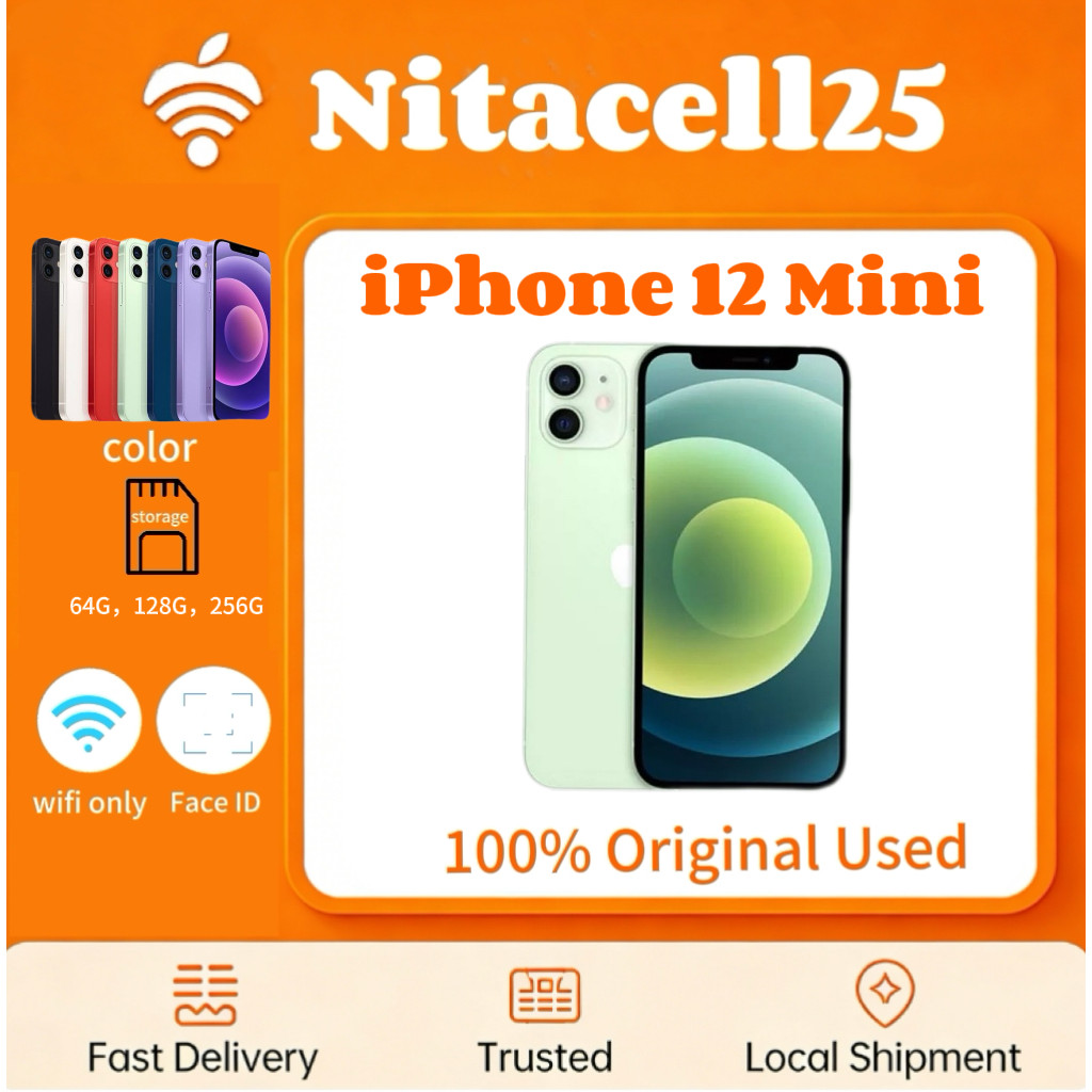 IPHONE 12 Mini WIFI ONLY 64GB/128GB/256GB Bekas Second Original Mulus Fullset Game/Live/Merekam Vide