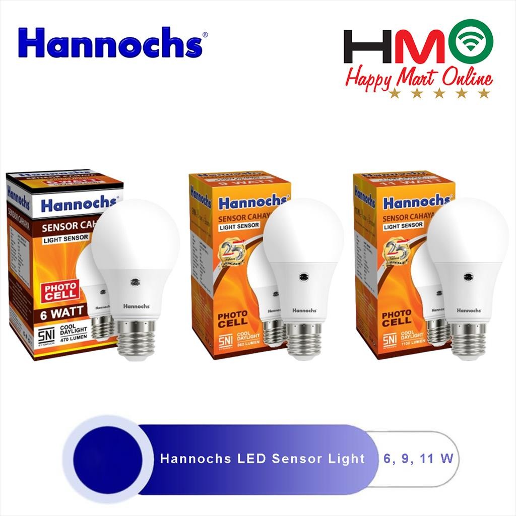 kamatsuv3 Hannochs Light Sensor 6 9 11 Watt Lampu LED Sensor Cahaya Otomatis Hannochs