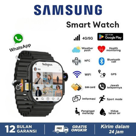 Samsung Smartwatch S9Ultra/S8Pro Sim Card Support GPS NFC 4G/5G  360° Rotational Camera Support Vide