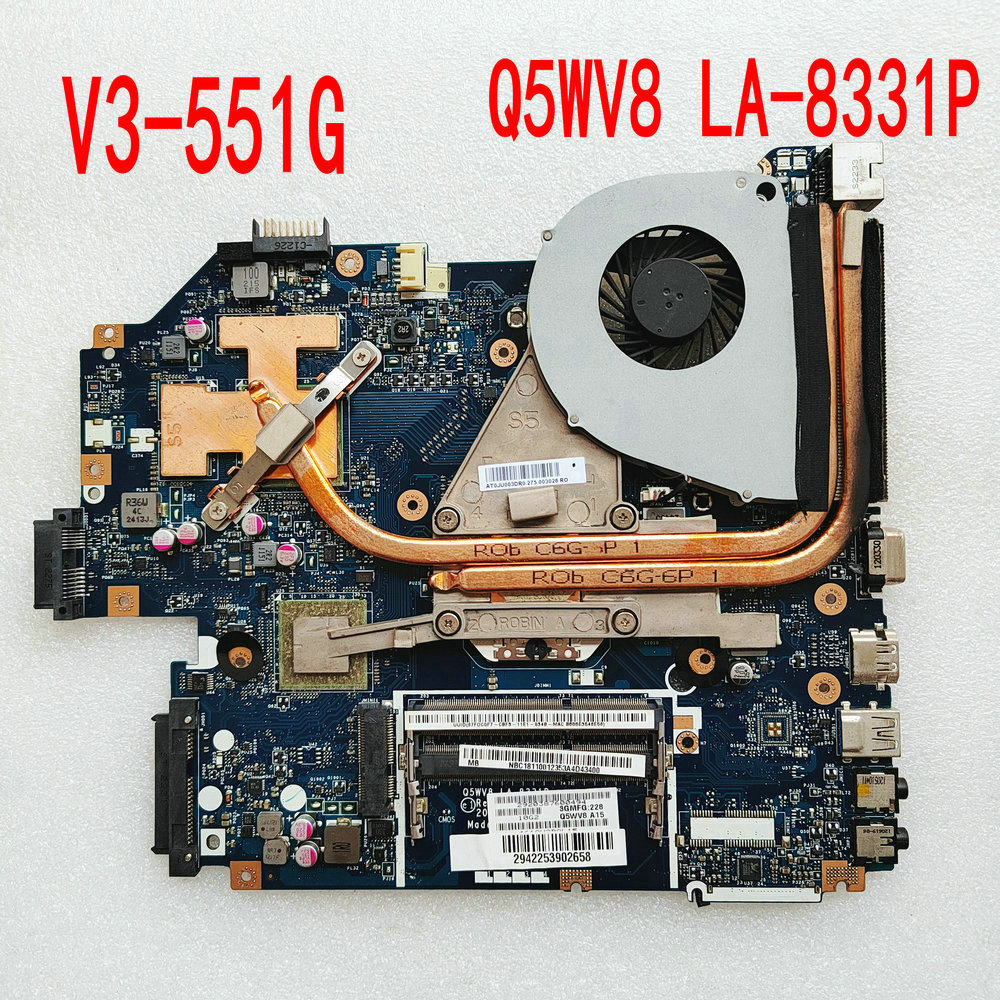 NBC1911001 NB.C1911.001 For acer aspire V3-551 V3-551G Laptop Motherboard Q5WV8 LA-8331P + CPU+Heats