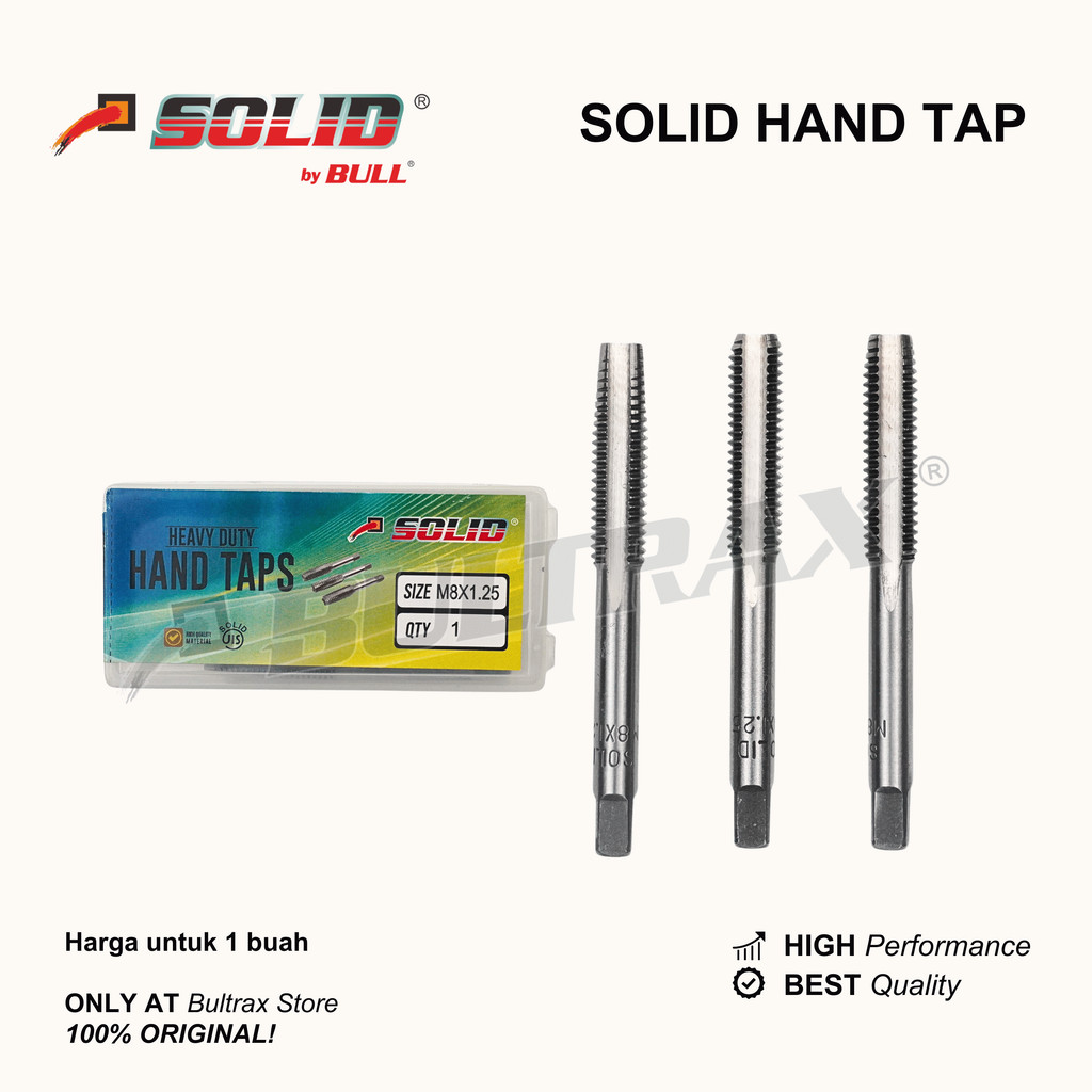 SOLID Hand Tap / Mata Tap / Screw Mata Tap Pembuat Drat Baut M3-M24 SOLID by BULL
