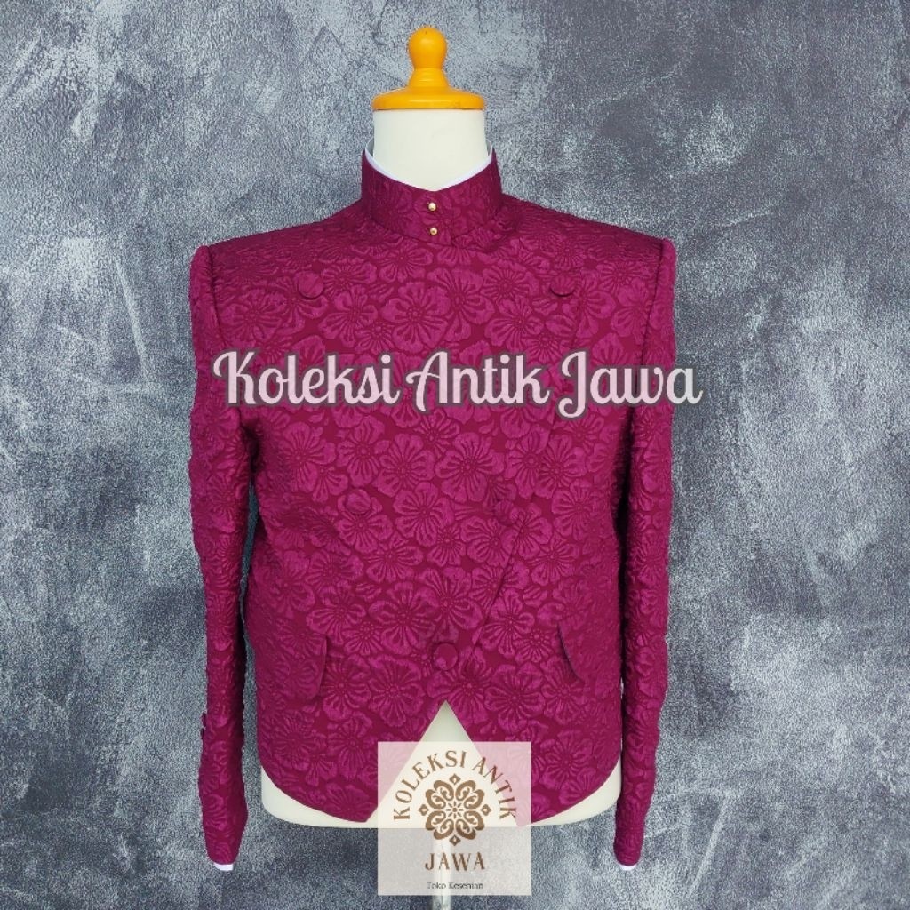 Beskap Solo Krowok Motif Bunga Alusan Jaguar Fukuro/Furuoka Embos