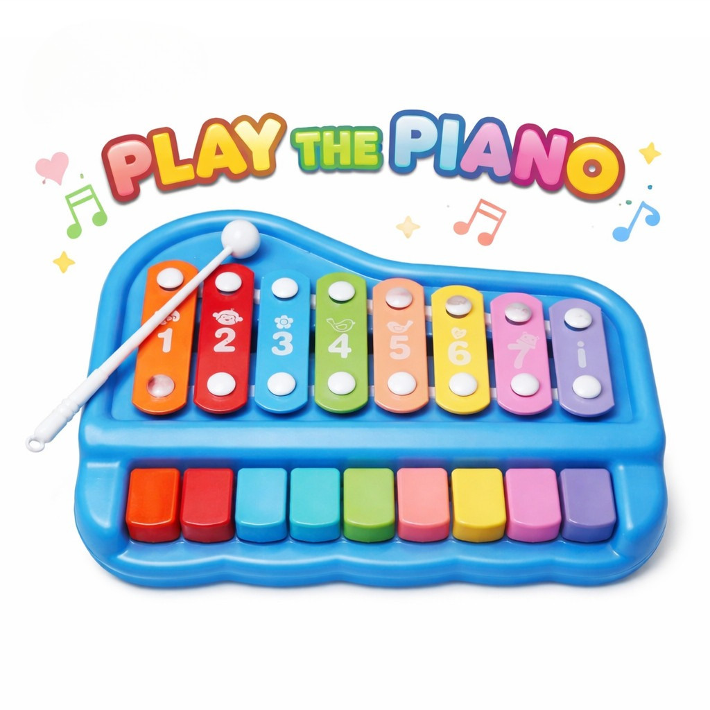 Mainan Piano Xylophone Anak Pelangi Musik Edukatif Belajar Nada Play The Piano 757