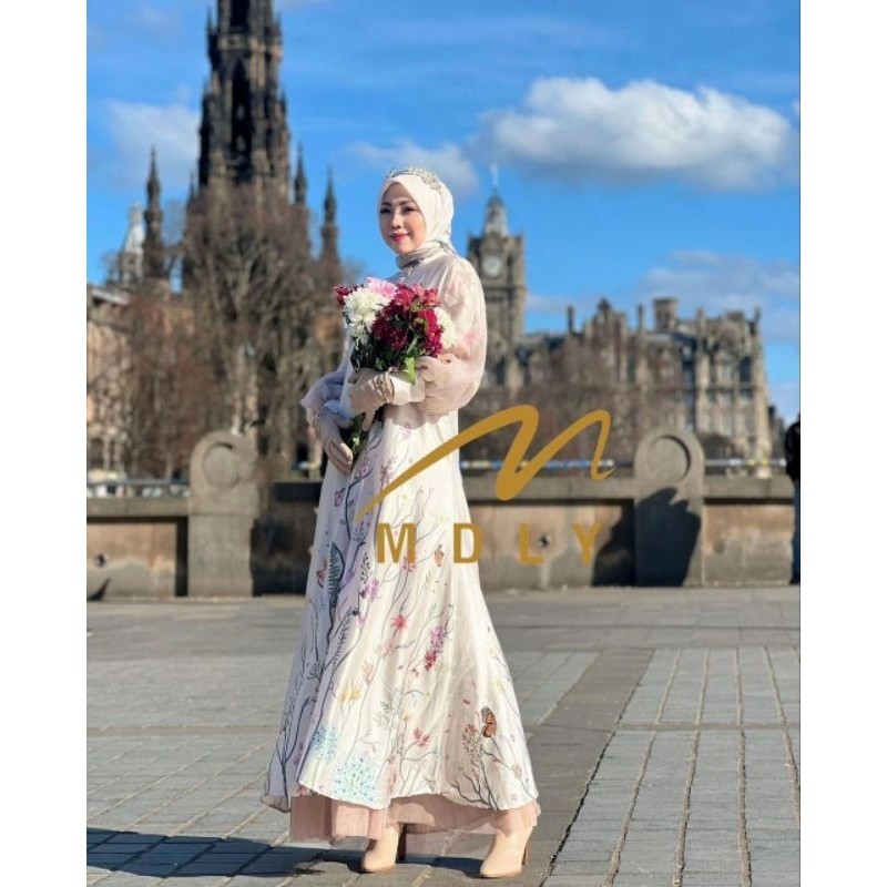 & -   Dress Gamis Premium Marvella Ori By Mdly Gamis Motif Premium Pakaian Wanita Muslim Gamis Hits 