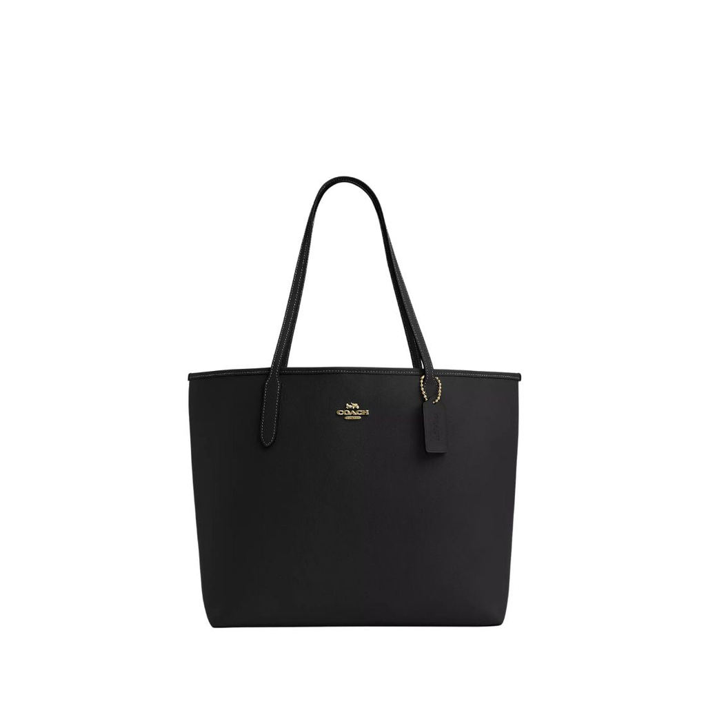COACH City Tote Bag Gold Black