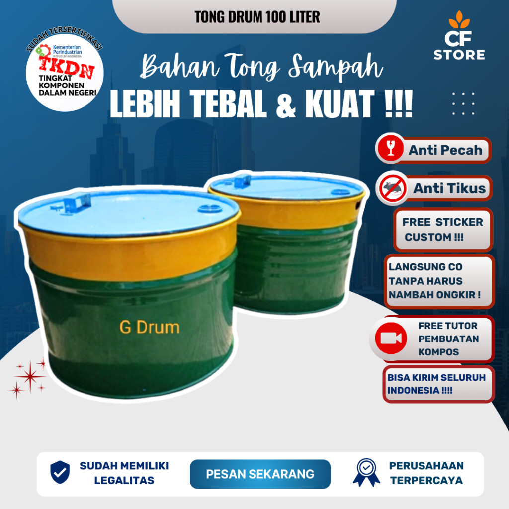 DRUM BESI KAPASITAS 100 LITER