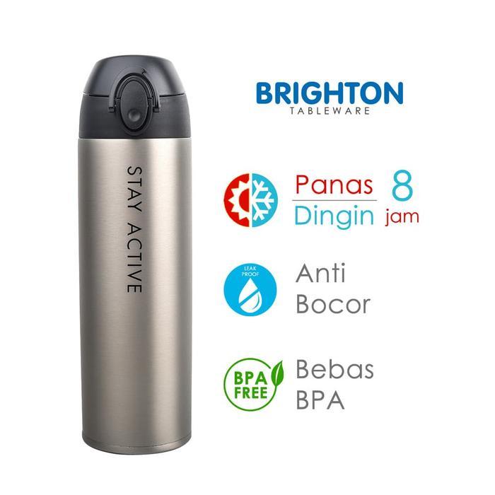 Brighton Botol Termos Vacuum Stainless Steel 500ml GMG8901 - Grey [Terlaris]