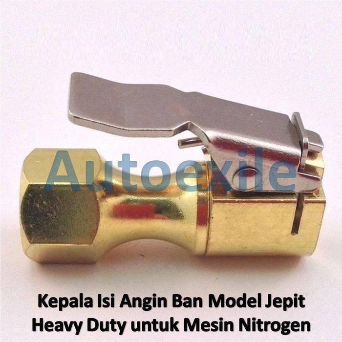 Kepala Pompa Isi Angin Nitrogen N2 Jepit Heavy Duty Ban Mobil Motor