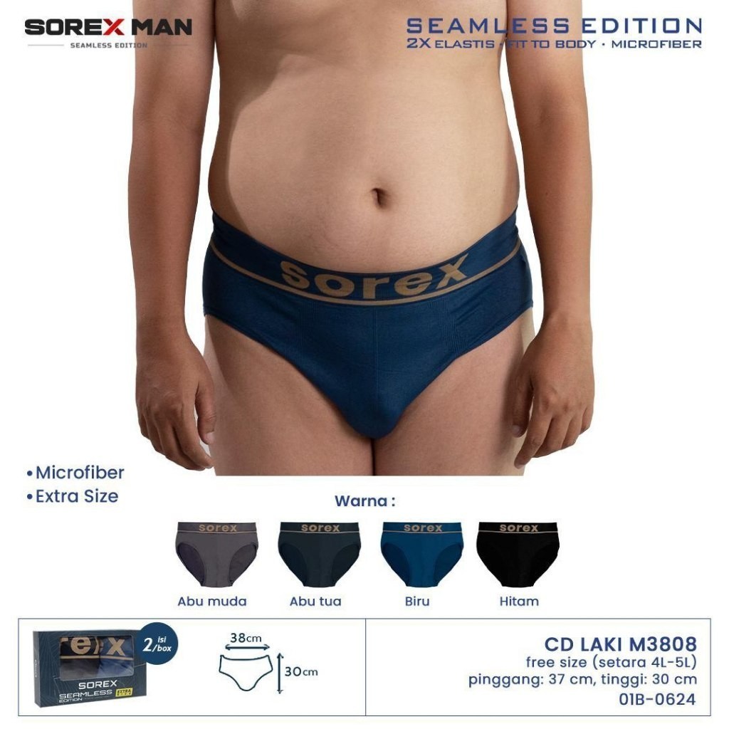 (2pcs) Sorex Man Celana Dalam Pria Jumbo / CD Pria Big Size / Celana Dalam Laki Laki Jumbo