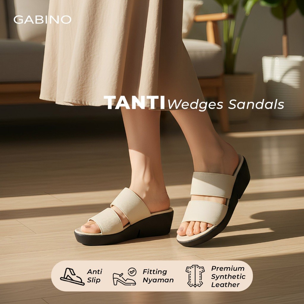 Gabino Sandal Wanita Wedges Slip On Casual Tanti - G1CA5004