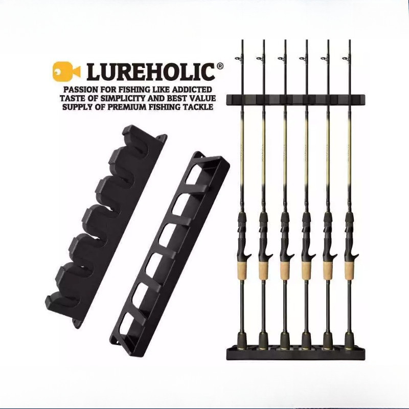 Kuat dan awet - Rak Holder Joran Pancing Rak Penyimpanan Dudukan Dinding Braket Penyimpanan 6 Lubang
