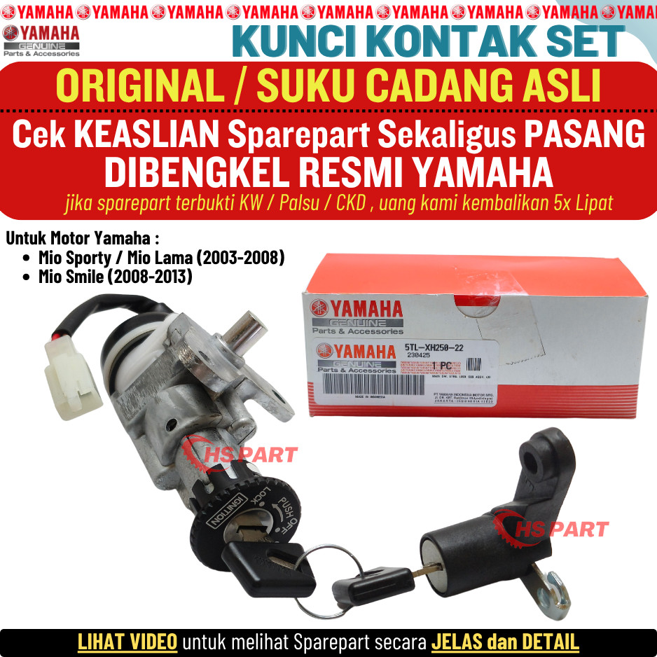 Kunci Kontak Key Set Mio Lama Sporty Smile Original Yamaha 100%