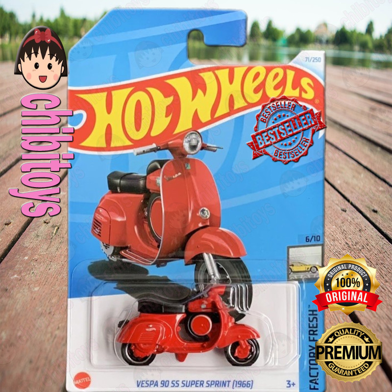 Hot Wheels Vespa 90 SS Super Sprint 1966 Merah Diecast Motor Klasik Retro