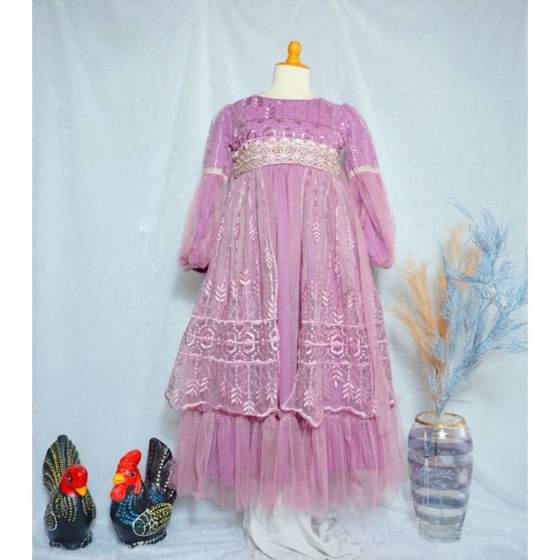 FICIEKUNZEX Gamis pesta anak perempuan usia 2-10 tahun/Gaun Pesta muslim anak /Baju gamis anak perem