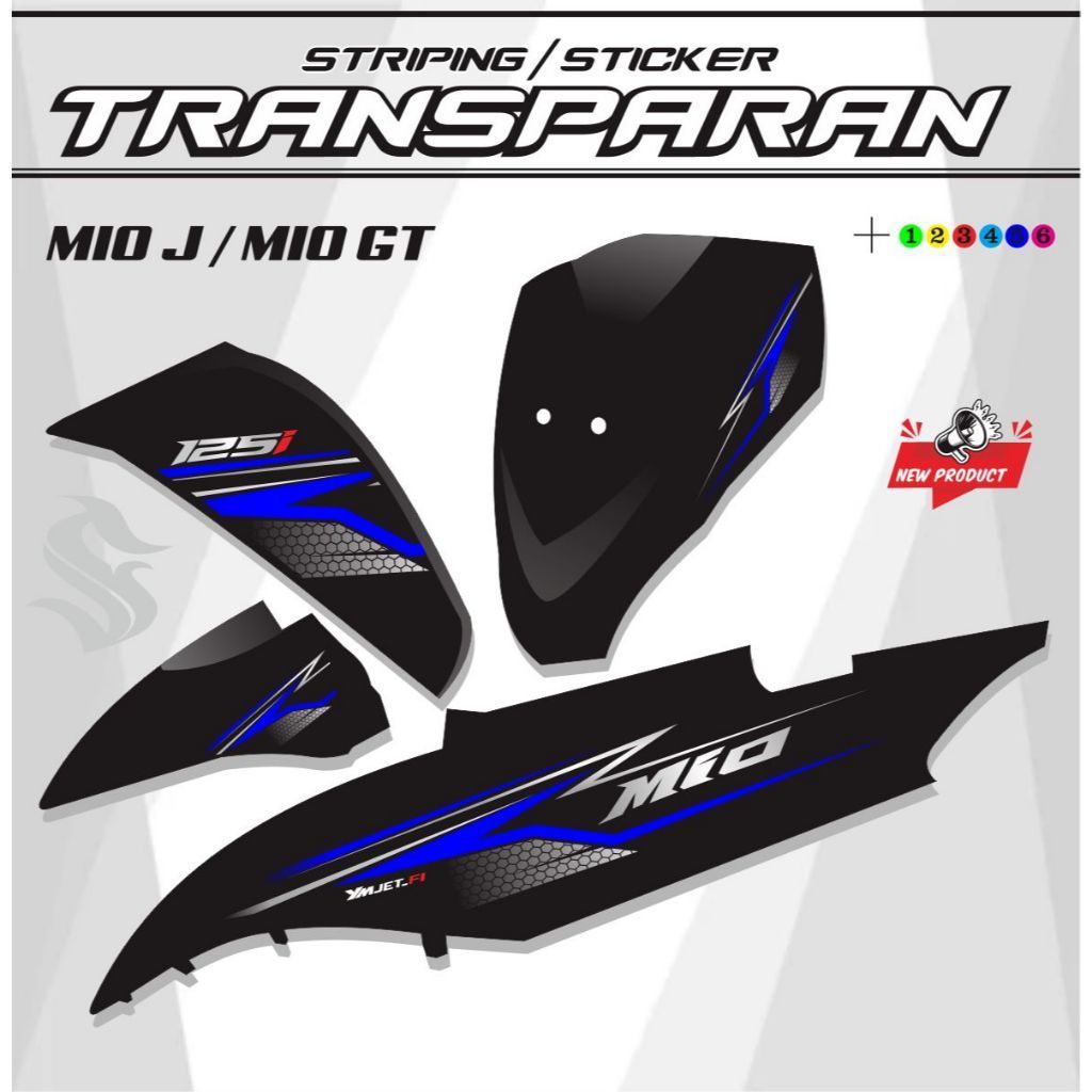 POLET SETRIPING SETIKER MIO J TRANSPARAN VARIASI UV MIO J / GT