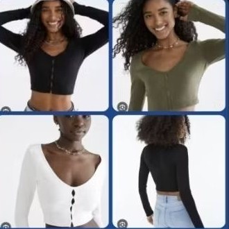 Koleksi Terbaru CROPPED LONG SLEEVE peekaboo by aeropostale Sisa Eksport