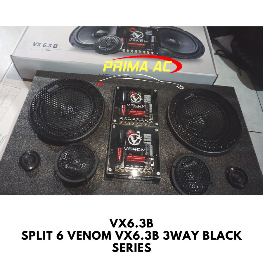 Venom VX6.3 B 3-Way 6.5 inch Component Speaker Set Black Series